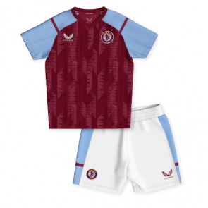 Aston Villa kläder Barn 2023-24 Hemmatröja Kortärmad (+ korta byxor)